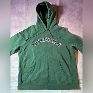 Vintage Abercrombie And Fitch Y2K Hoodie Green Heavyweight Faded Men’s Sz Large